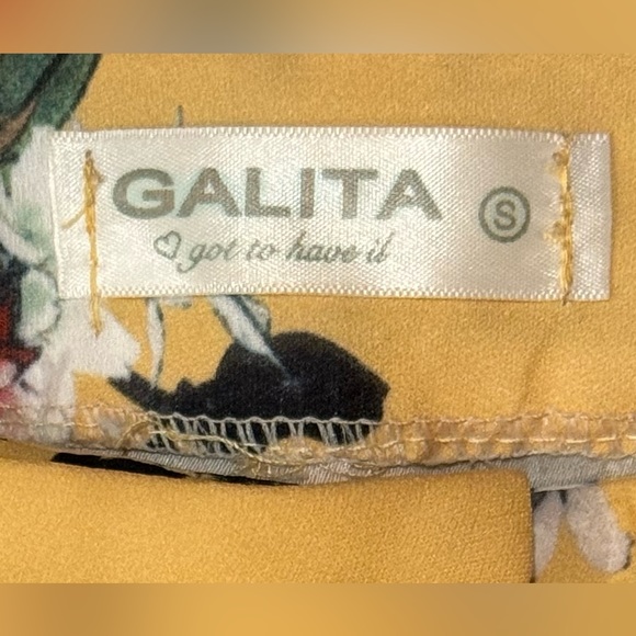 Yellow floral pattern pants by Galita. Small - Picture 4 of 6